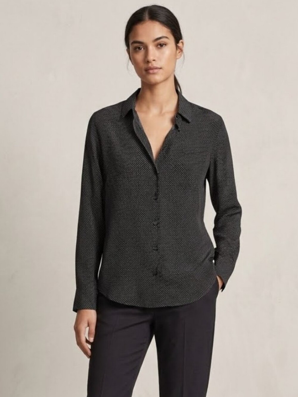 Equipment silk polkadot button down shirt Sz M